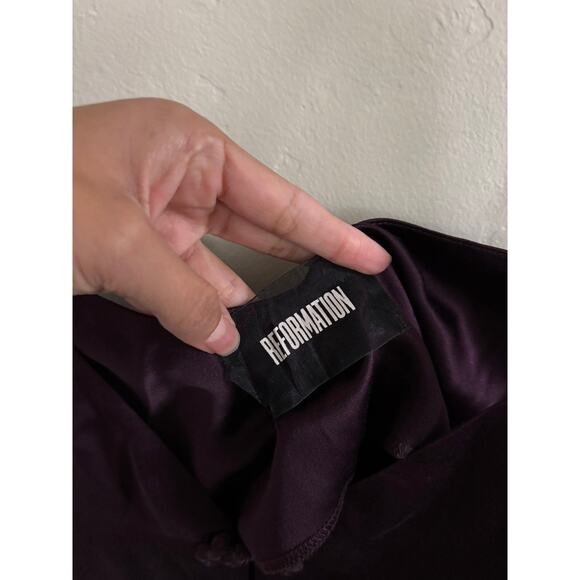 Reformation Dress Women's Small Slip Mini 100% Silk Dress Deep Purple - Picture 2 of 7